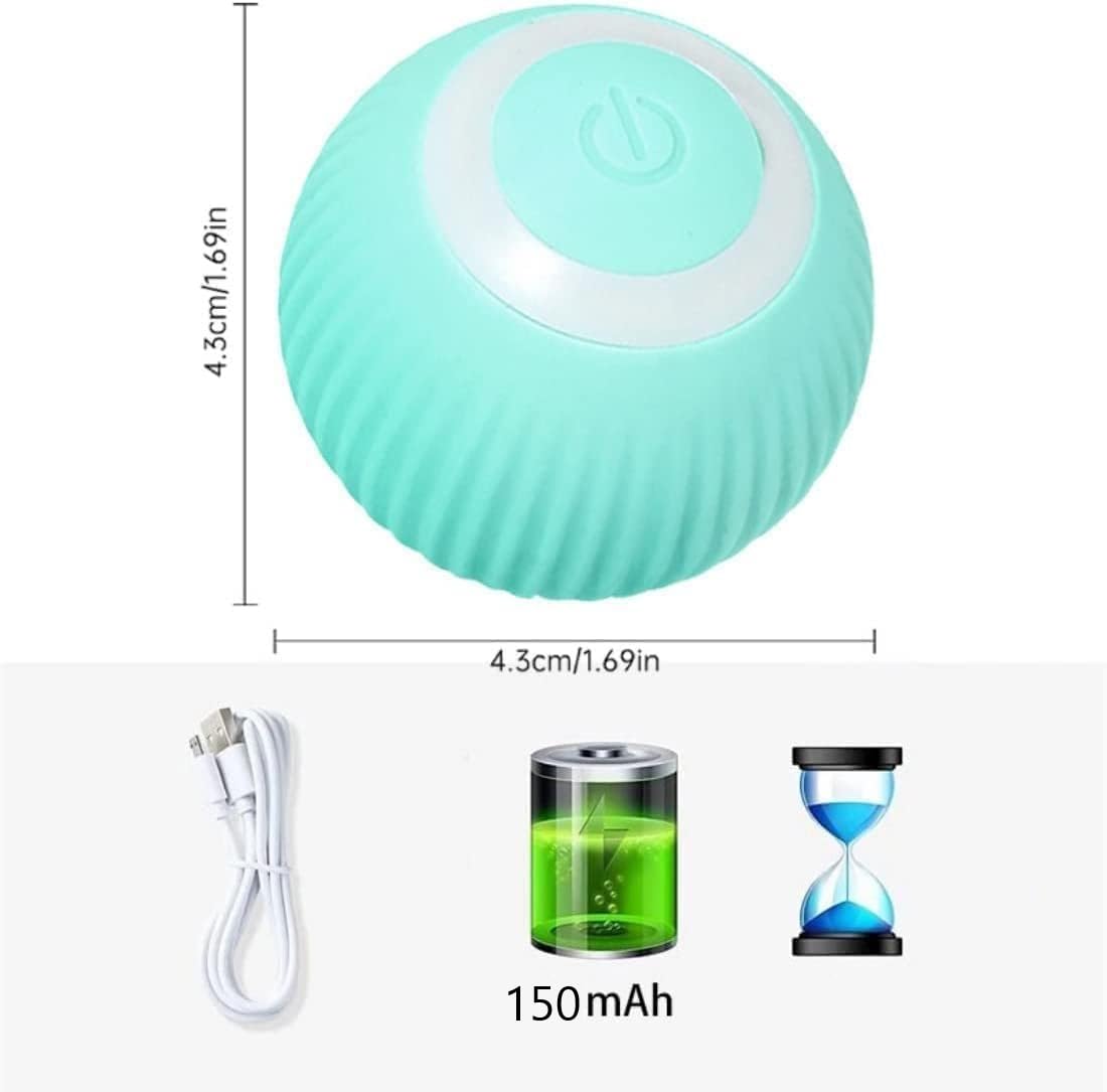 Mkitnvy Interaktives Katzenspielzeug Ball, Katzenball mit LED-Licht, 360° Selbstdrehender Elektronischer Katzenball, Stimulierung Jagdtriebs Lustiges Bälle Spielzeug für Katzen, Blau